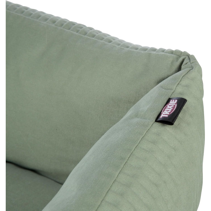 ТRIXIE Лежанка для собак Marley, 80 x 60 см, салатовий колір – зручна лежанка для середніх собак, м'який бавовняний чохол, можна прати – 37691 Salbei L 80 x 60 x 23 см