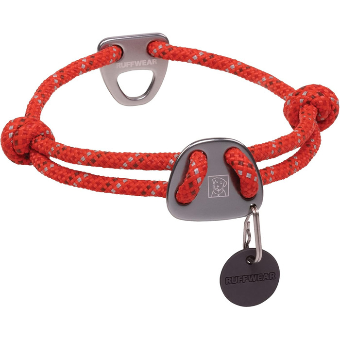 Нашийник для собак RUFFWEAR Knot-a-Collar, відбивний, регульований, мотузковий, 35-51 см, червоний