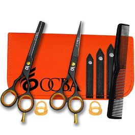 Професійна перукарська ножиці OCBA 6 дюймів - для чоловіків та жінок, чорний комплект