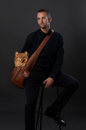 Сумочка для собак Noah & Paw до 10 кг, з регульованим ремінцем, м'яким хутром, подвійним замком безпеки, з веганської шкіри