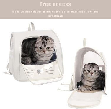 Транспортувальна сумка-рюкзак для котів та дрібних тварин, сіра та біла