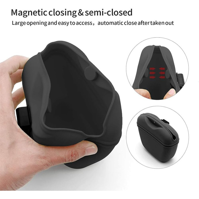 Сумка для ласощів для собак з силікону, на кліпсі, портативний контейнер для тренувань, практичний талійний кліп, для прогулянок з собакою