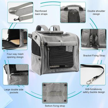 Фаркоп для собак Haiou: стабільний велосипедний кошик до 7 кг, не підходить для електровелосипедів | Безпечний та комфортний, з патентованим кріпленням, вологостійкий