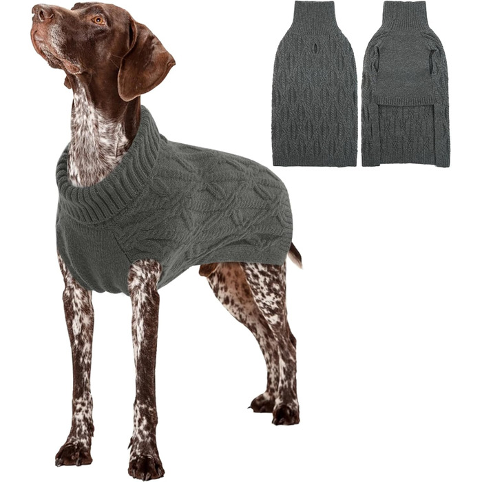 Пуловер для собак, теплий зимовий одяг для собак, куртки, жилети, одяг для цуценят, пуловери для собак, святковий одяг на Новий рік, зимові куртки для собак, одяг для маленьких собак, пуловер для чихуахуа (XXL, сірий)