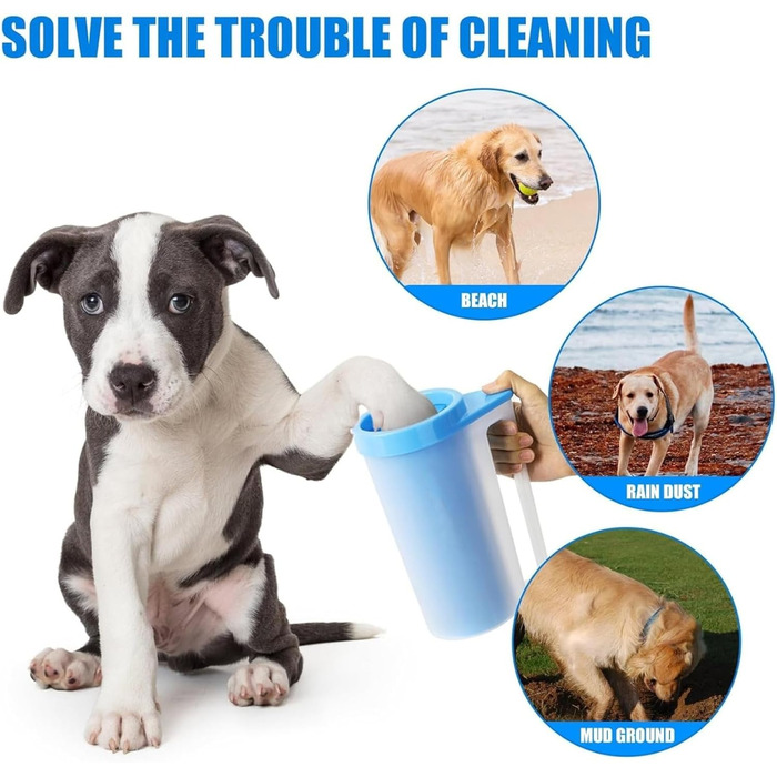 Миска-мийка для лап собак Joygoodta з м'якою силіконовою щіткою, портативна, 360° очищення, для дому