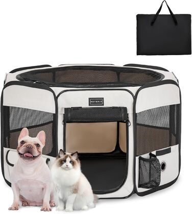 Petsfit складаний вольєр для цуценят і котів, водонепроникний, захист від перегризання, сірий, S, 75×68×42 см