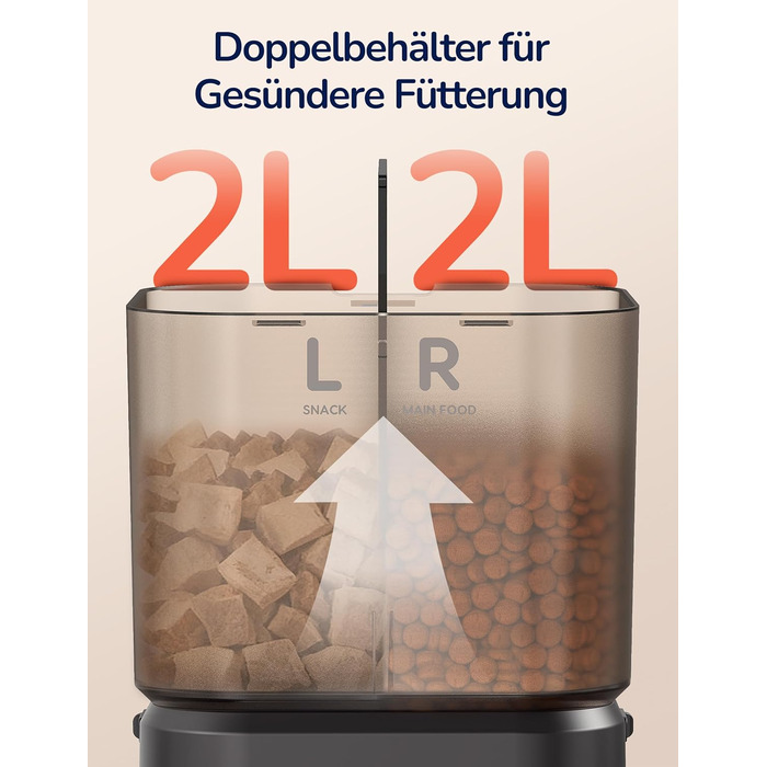 Автоматичний годівник для котів PalNests 4L з Wi-Fi, програмований таймер, керування через додаток, для котів та собак