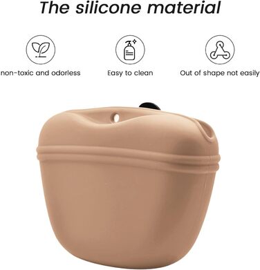 Силіконовий мішечок для корму для собак AUDWUD з кліпсою та магнітною застібкою, 2 шт. (Абрикос + блакитний льоду)