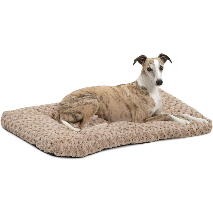М'яке ліжко для домашніх тварин Midwest Homes for Pets QuietTime Deluxe Mocha Ombre Swirl, розмір M/L, машинне прання, неслизьке дно, м'яка підстилка для кліток 91 см, мокко-коричневий, 88 x 58 x 7 см