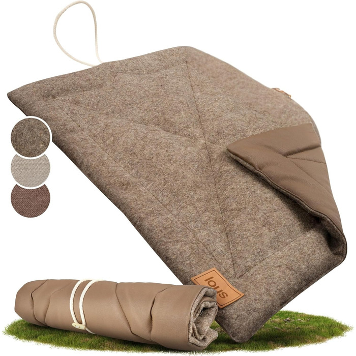 Водонепроникний килимок для собак, плед для пікніка - лежанка для собак, килимок для тварин для вулиці та дому (75x55x3 см) (Розмір L, приблизно: 100x80x3 см, Колір: коричневий фетр)