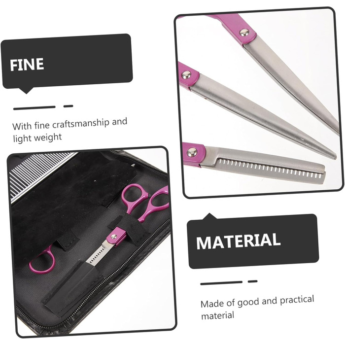 Набір професійних ножиць для грумінгу собак Supvox з гребінцем: для стрижки та догляду за шерстю. Нержавіюча сталь, легко миються.