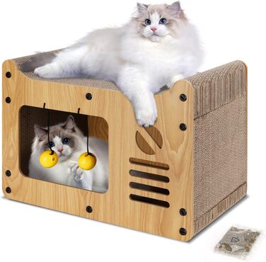 Котячий когтетоп Nobleza Hausform з іграшкою та м'ятою, 47,5x25x32,5 см, стійкий, захист меблів, великий