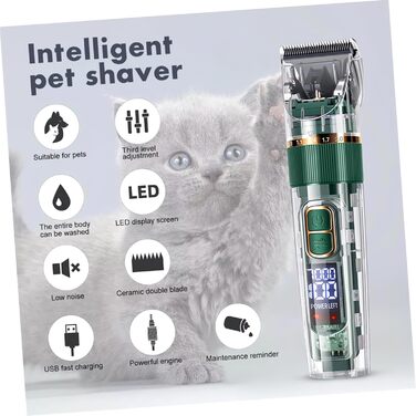 Набір для грумінгу собак POPETPOP: машинка для стрижки шерсті, акумуляторна, бездротова, тиха, з аксесуарами та гребінцями