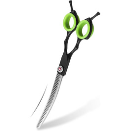 Професійна філірувальна ножиця Profi 7,0 дюймів для собак, котів та інших домашніх тварин. Ножиці для грумінгу з регулюванням натягу, сталь 440C