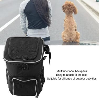 Рюкзак-переноска для собак, велосипедний, чорний: водонепроникний, дихаючий, знімний