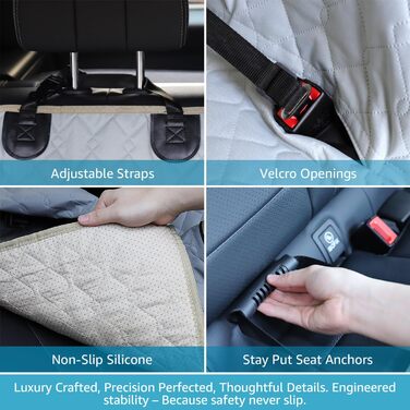 Захисний чохол на сидіння для собак Lassie XL, автомобільна гамак для великих SUV та пікапів, сумісний з F150 F250/Chevrolet Silverado/Ram Pickup/GMC Sierra/Toyota Tundra та Crew Cab (54'W x 58'L, сірий)