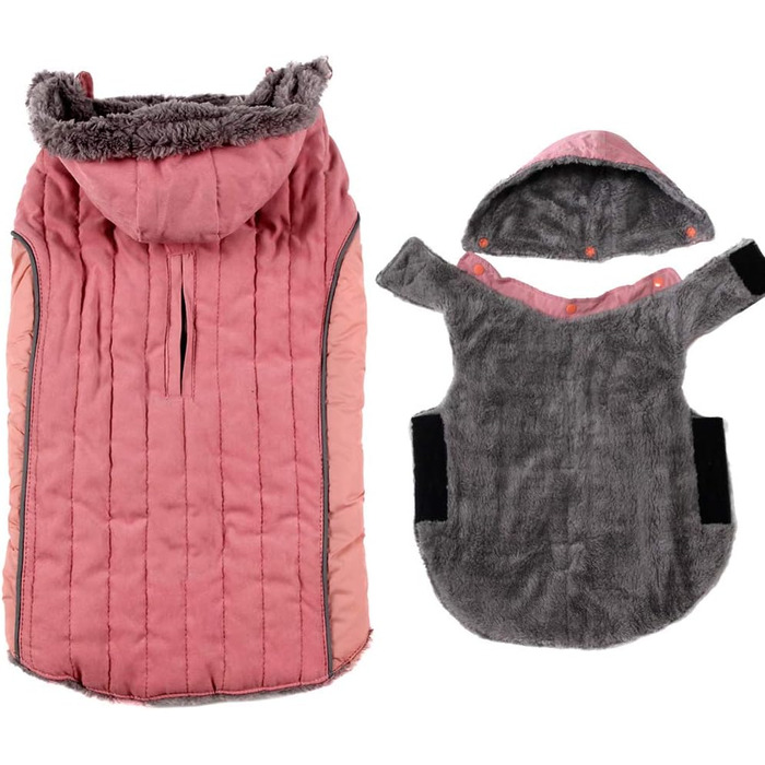 Теплий флісовий худі для собак середнього розміру, рожевий, розмір L (1 шт.)