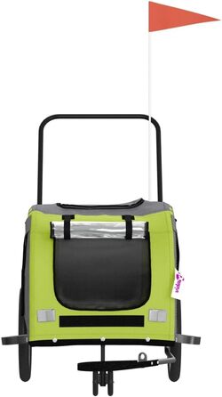 Причіп для велосипеда для собак та котів, зелений та сірий, Oxford-Gewebe та метал