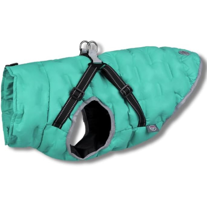 Водонепроникна тепла куртка для собак 2-в-1 з інтегрованою шлейкою – Зимова куртка для собак з відбиваючими елементами, вітронепроникна, для осені та зими (XXL, блакитний)