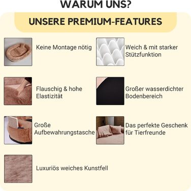 Велике собаче ліжко Furryfection для людей, 180x114x35,6 см, коричневе, з ковдрою та подушкою