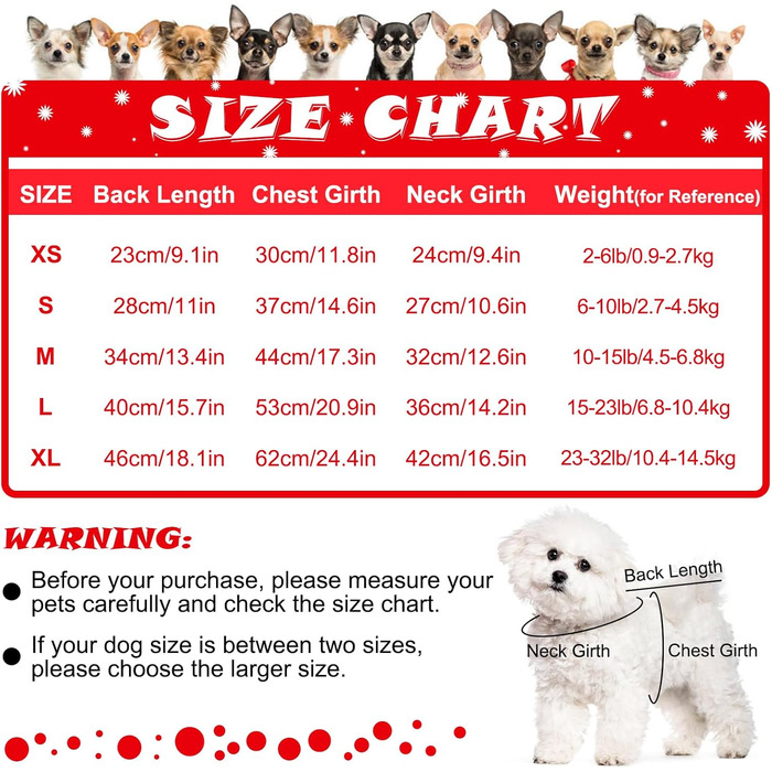 Пуловер для собак з коміром-гольф на Новий Рік, теплий одяг для цуценят, класичний в'язаний одяг для маленьких собак, чихуахуа, теплий одяг на Новий Рік, одяг для домашніх тварин (червоний, S)