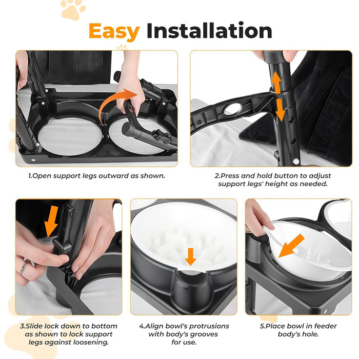 Підвищена годівниця для собак, анти-заковтування, регульована висота, для великих та середніх собак