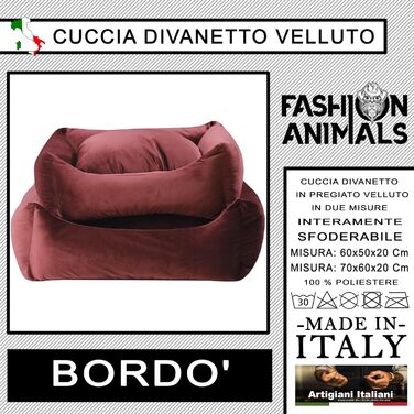 Практичне лежанка для домашніх тварин з блискавкою – м'яка подушка з сатину для собак та котів – знімний чохол – 2 розміри (M, Бордовий)