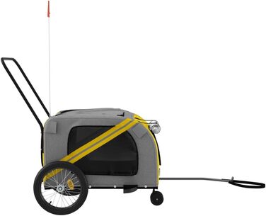 Фаркоп для велосипеда Gecheer для собак, транспортер для собак з відбивачами, зручний дизайн, зелено-сірий оксфордський матеріал, зелений (134 x 68 x 72 см, жовтий)