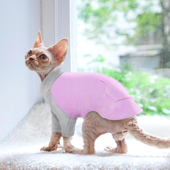 Теплий зимовий пуловер для котів Sphynx, фіолетовий, Roa (M)