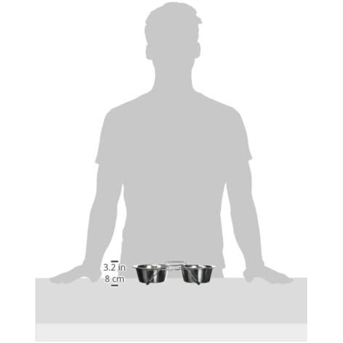 Підставка для мисок для тварин Kerbl, 2x1800 мл, нержавіюча сталь, для котів та собак