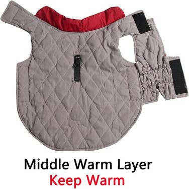 Водонепроникний теплий одяг для цуценят та маленьких собак: куртка з бавовни для холодної зими, XS (Сірий, Червоний)