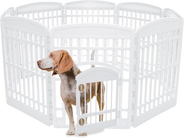 Вольєр для собак та котів Iris Ohyama CI-908, 8 панелей, H90 см, білий, для вулиці та дому