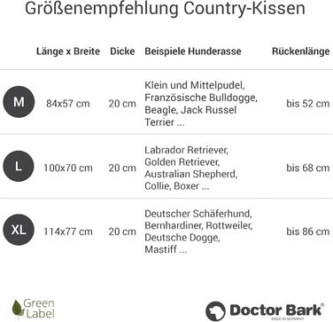 М'яке ліжко для собак великих порід Doctor Bark GreenLabel - зручне, миється, зелене (L)