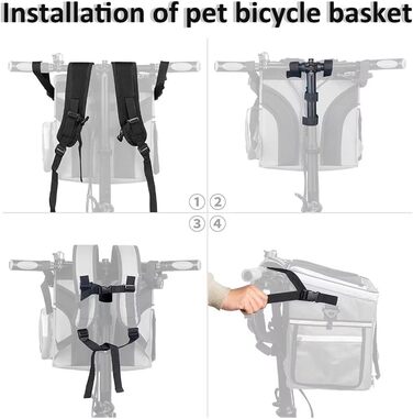 XXXLION Кошик на велосипед для собак, переноска-рюкзак для тварин з сітчастими віконцями, для собак, котів, цуценят, з регульованими ременями, сумка-тримач, для переднього колеса та автокрісла