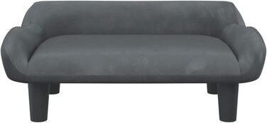 М'яке ліжко для собак та котів з велюру, 70x40x24 см, темно-сірий колір