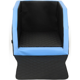 Автоматичне ліжко для собак у автокріслі Velinda, 55x70 см, чорно-біле/чорне/синє