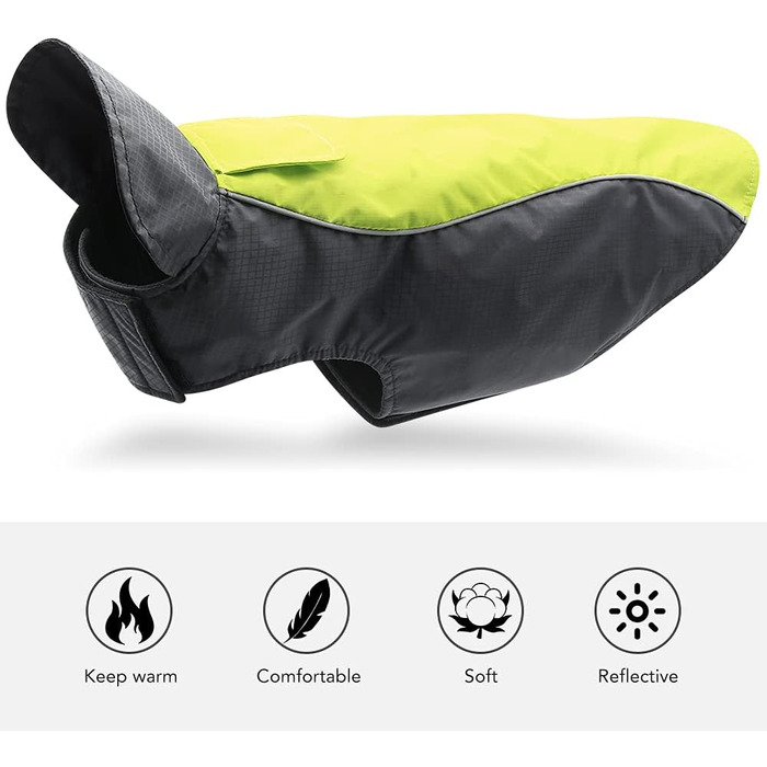 Водонепроникний теплий дощовик для собак - регульований жилет для собак з відбиваючими елементами. Підходить для малих, середніх та великих собак (зелений, X-Large)