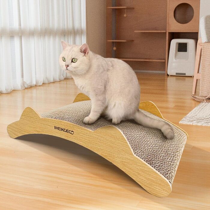 Heikoeco® Міст-Кігтеточка для котів, 2-в-1 з гофрокартону, двосторонній, 50 x 26 x 14.5 см