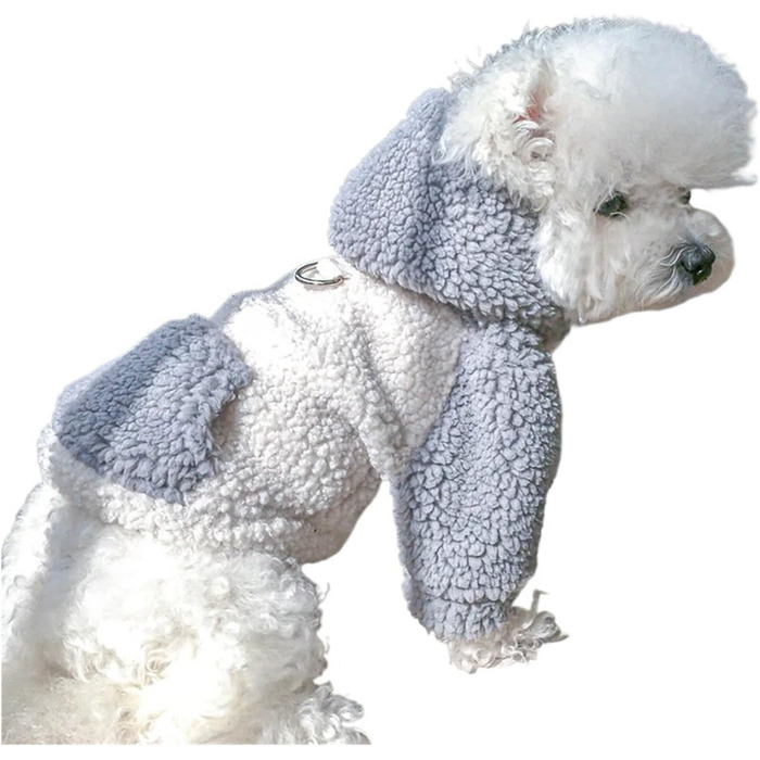 Світшот для собак з капюшоном та пряжкою Berber Fleece, теплий зимовий світшот для маленьких собак, для Yorkie, Spitz, дрібних порід (Кофе, розмір XL, підходить для ваги 6-7.5 кг)