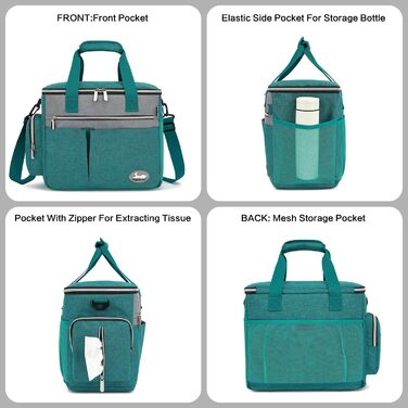 Сумка для собак у подорожах: рейс, аксесуари, 2 місткості для корму, складна миска, килимок, кишеня для ласощів, блакитно-зелена