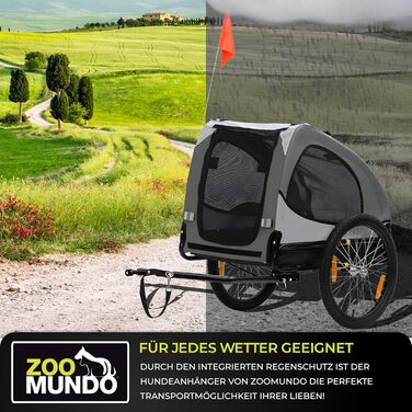 Причіп для велосипеда Zoomundo Buddy для собак, тюрквіс (сірий)