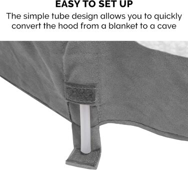 Крісло-ліжко для собак Furhaven, з гелевим охолодженням, кругле, для великих собак, знімний та пральний чохол, до 36,3 кг, Sherpa та замша, 111,8 см, імітація овечої шкури та замша, сірий, 112 x 112 x 8 см, гелевий пінопласт