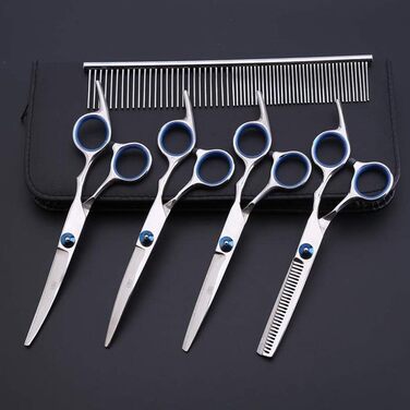 Набір професійних ножиць для грумінгу собак, Pet Grooming, сталевий триммер, догляд за шерстю, 6-дюймові ножиці, ножиці для розрідження, вигнутий гребінець