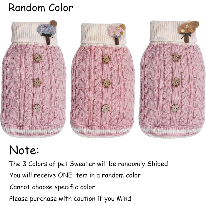 Пуловер для собак з коміром-горловиною, теплий зимовий одяг для собак та кошенят, теплий одяг для собак середнього розміру (Medium)