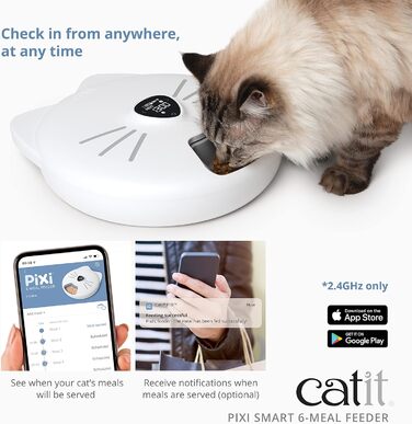 Автоматичний годівниця для котів Catit PIXI, 6 прийомів, білий