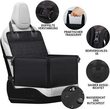 Автомобільний аксесуар для собак CUEMOON: стійкий кріплення на заднє сидіння для малих та середніх собак, чорного кольору