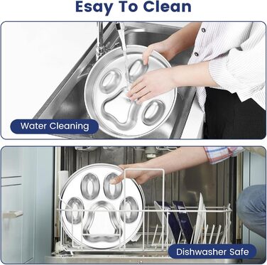 PETTOM Миска для собак протиковтання, нержавіюча сталь, Ø21 см, велика, повільне годування 21*21*4 см