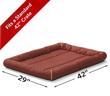 Лягальня для собак Midwest Homes for Pets QuietTime MAXX розмір M/L, цегляного кольору, з водо- та запахонезахистом, м'яким бортиком та антиковзною основою. Підходить для кліток 91 см. (104 x 9 x 69 см)