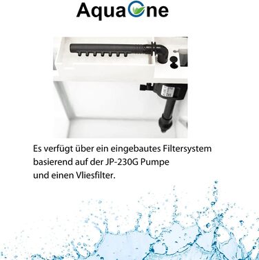 Акваріумний комплект AquaOne HR-230 LED з фільтром, 7 л, чорний – міні-акваріум для рибок і креветок