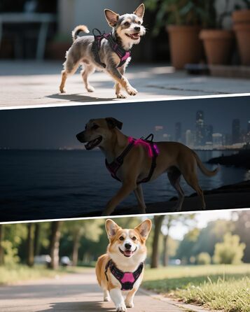 Світловідбиваючий нашийник для собак Joytale з LED, для середніх собак, без натягування, з ручкою, регульований, для нічних прогулянок, зелений, розмір M